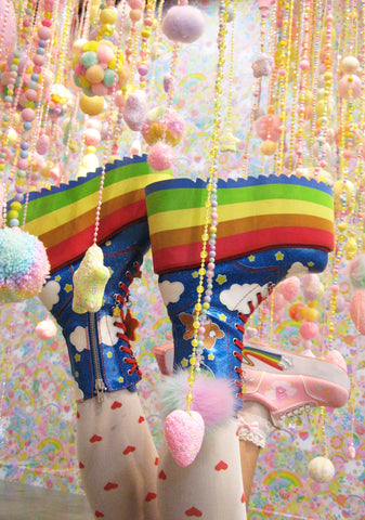 Up And Away Platform Boots - Rainbow