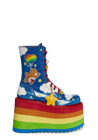 Up And Away Platform Boots - Rainbow