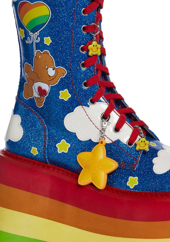 Up And Away Platform Boots - Rainbow