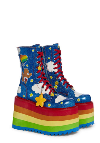 Up And Away Platform Boots - Rainbow