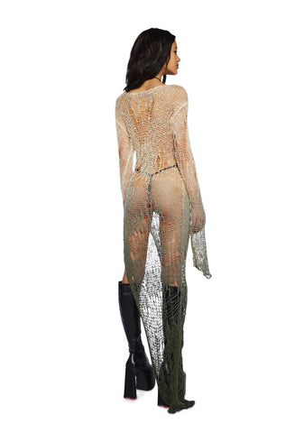 A Lifetime With You Longline Sweater-Light Green