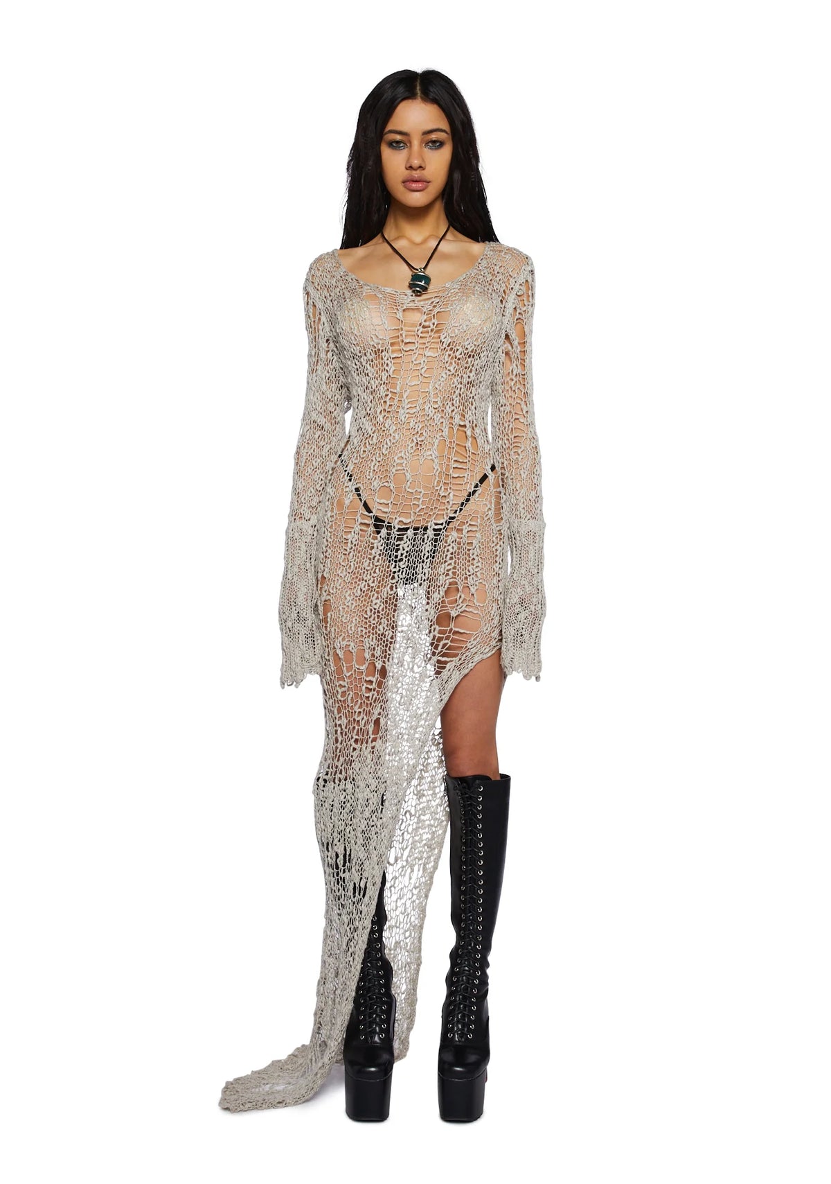 A Lifetime With You Longline Sweater-Gray