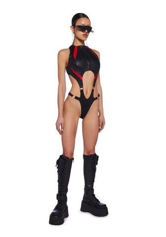 Moto Cut Out Bodysuit