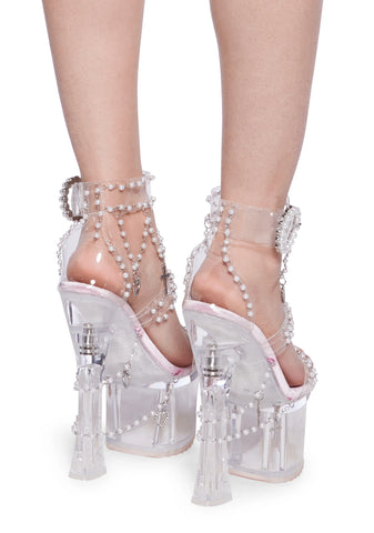 Holy Revelation Platform Heels - Clear