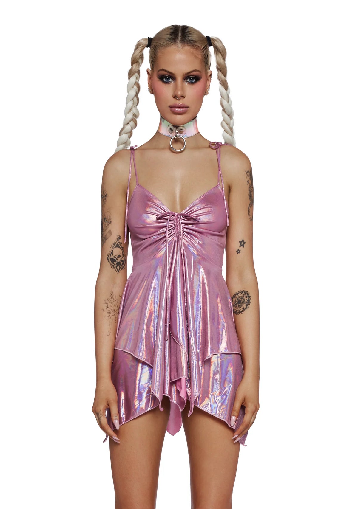 F Is For Fairies Handkerchief Dress - Pink Metallic