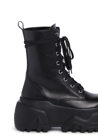 Optical Fuse Combat Boots - Black