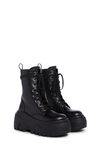 Optical Fuse Combat Boots - Black