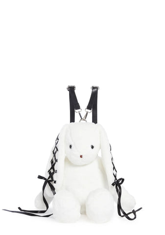 Cuddly Bunny Plush Backpack - White