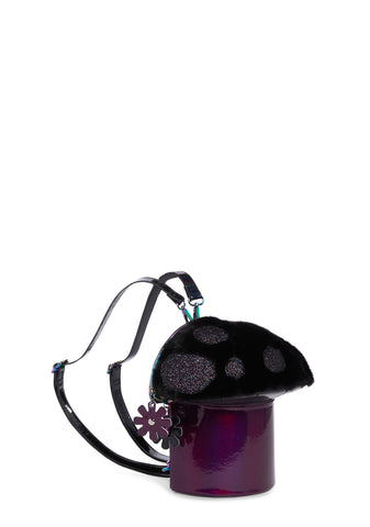 Trippy Vibe Got Funky Mushroom Backpack-Black