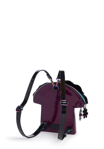 Trippy Vibe Got Funky Mushroom Backpack-Black