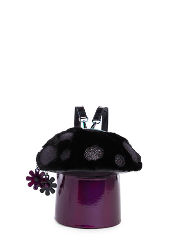 Trippy Vibe Got Funky Mushroom Backpack-Black