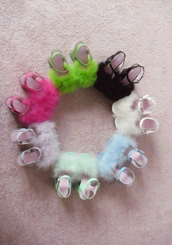 Blushin' N' Crushin' Marabou Heels - Baby Blue