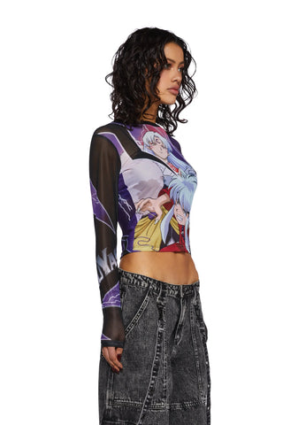 Electric Battle Mesh Top