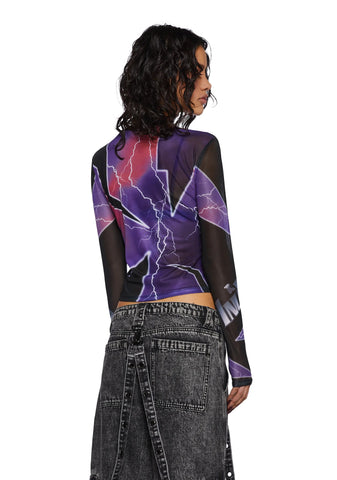 Electric Battle Mesh Top