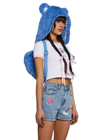 Lotsa Heart Hoodie Backpack - Blue