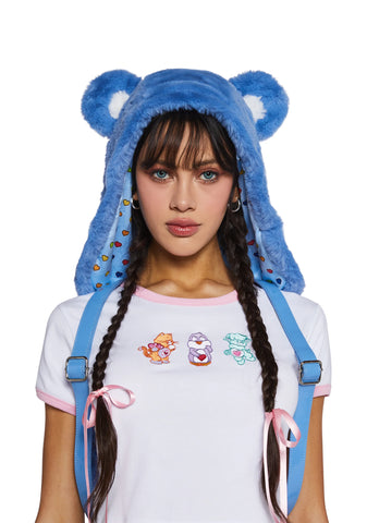 Lotsa Heart Hoodie Backpack - Blue