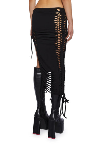 Bad Habits Midi Skirt-Black