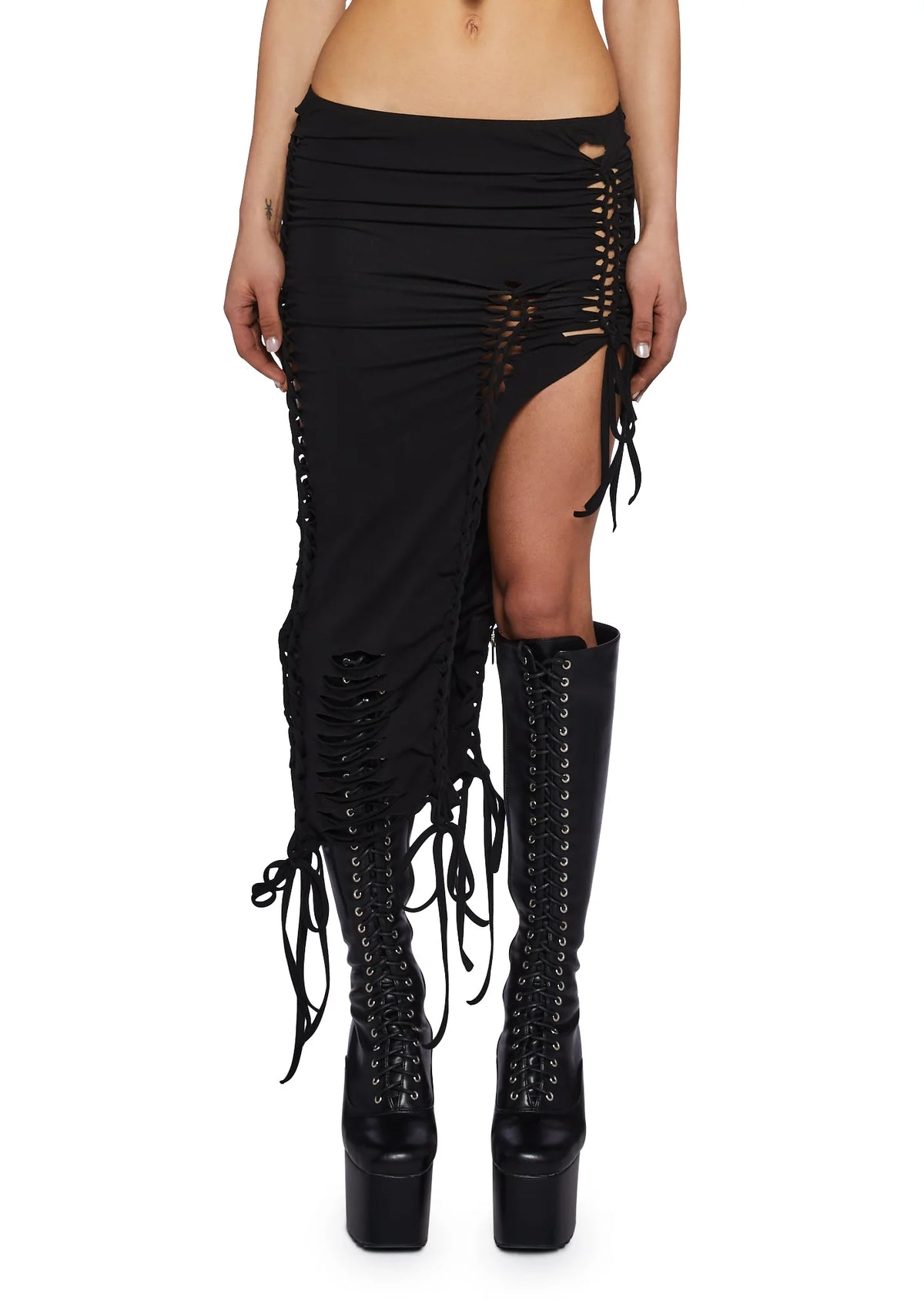 Bad Habits Midi Skirt-Black