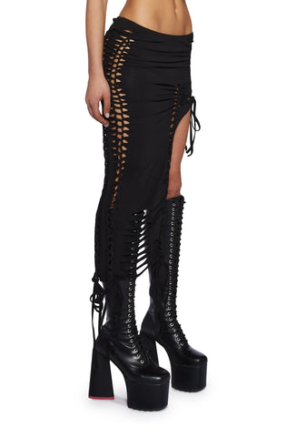 Bad Habits Midi Skirt-Black