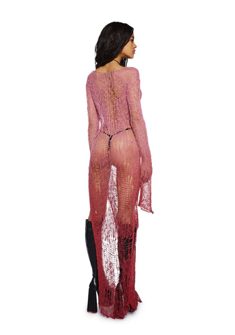 A Lifetime With You Longline Sweater-Red