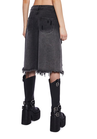 Streetwise Maven Denim Shorts - Black