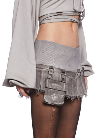 Pitch Pleated Cargo Micro Skirt