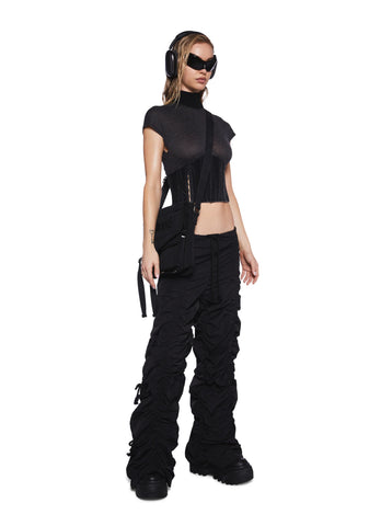 Pitch Gathered Parachute Pants