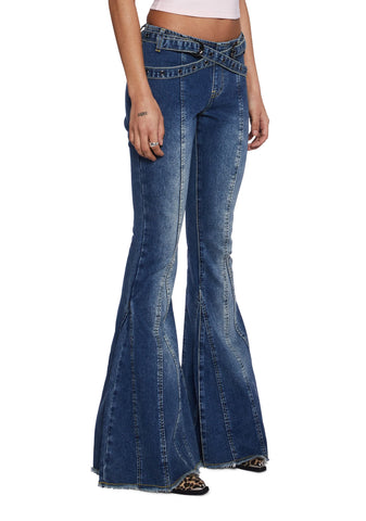 Beth Belted Flare Jeans