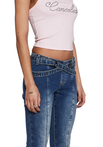 Beth Belted Flare Jeans