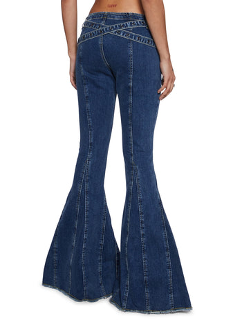 Beth Belted Flare Jeans