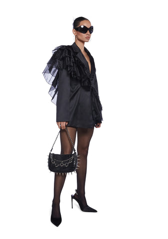 Mistress On Business Ruffled Blazer