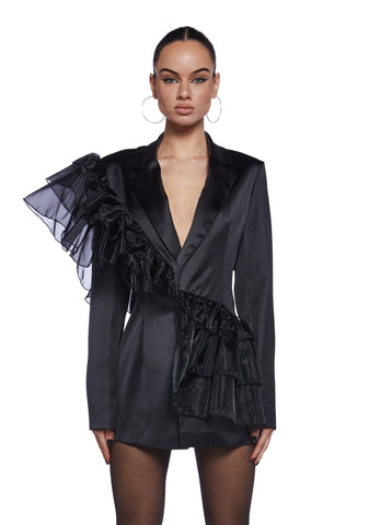 Mistress On Business Ruffled Blazer