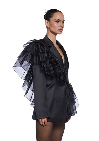 Mistress On Business Ruffled Blazer