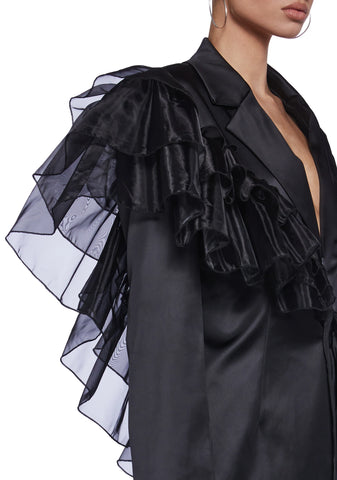 Mistress On Business Ruffled Blazer