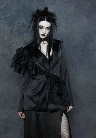 Mistress On Business Ruffled Blazer