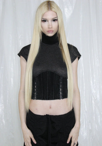 Pitch Corseted Mock Neck Top