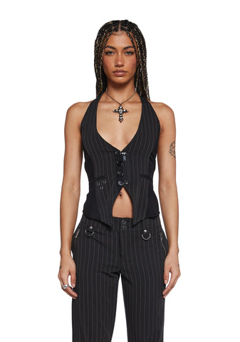 Heather Pinstripe Vest
