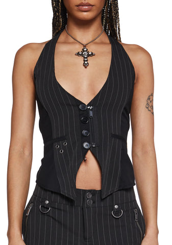 Heather Pinstripe Vest