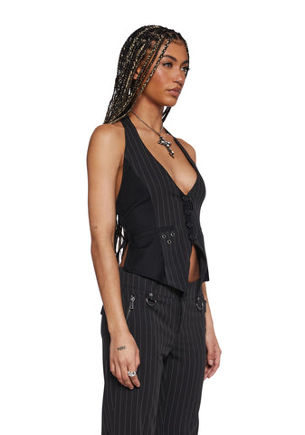 Heather Pinstripe Vest