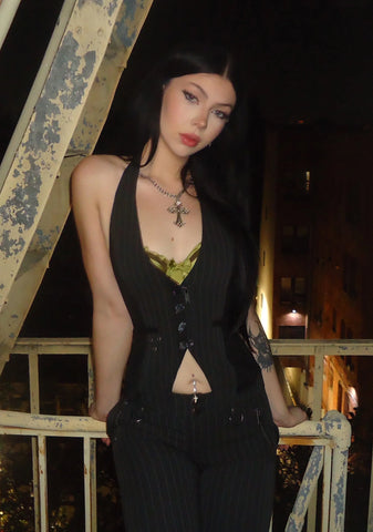 Heather Pinstripe Vest