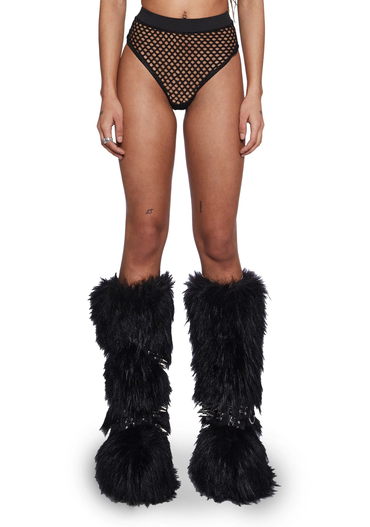 Techno Fantasy Fishnet Booty Shorts - Black