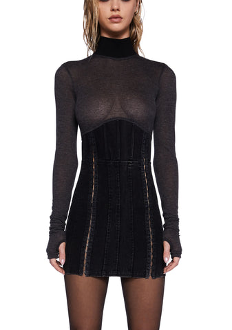 Pitch Corset Mini Dress