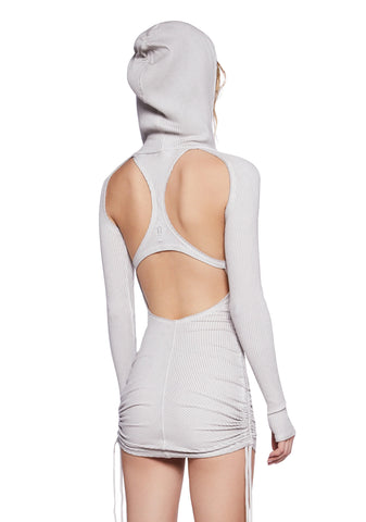 Pitch Ruched Mini Dress - White