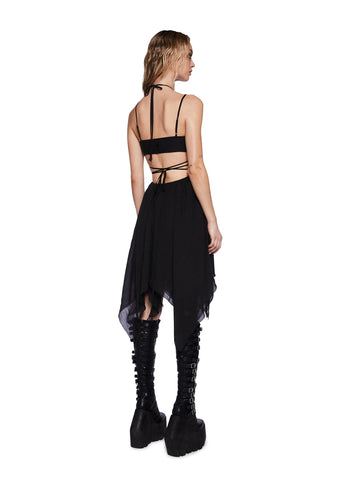 Pitch Two-Tone Chiffon Mini Dress