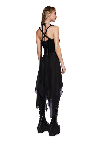 Pitch Twill Corset Midi Dress