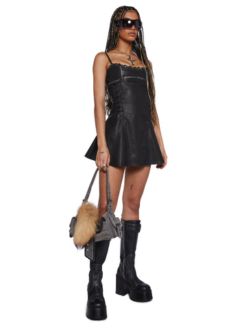 Julia Vegan Leather Mini Dress