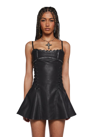 Julia Vegan Leather Mini Dress