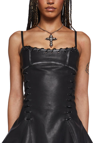 Julia Vegan Leather Mini Dress