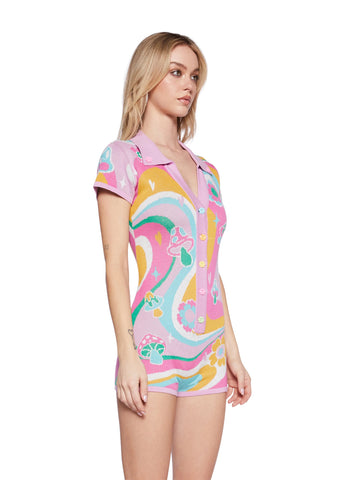 Riding The Rainbow Knit Romper