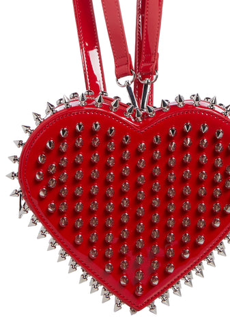 Reckless Devotion Studded Backpack - Red